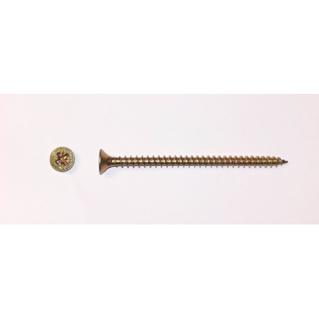 copy of Vis "agglo" Tête Fraisée 3.5x35/24 Filetage Partiel - Pozi - Zingué Jaune - 1000 pcs